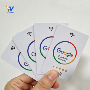 Carte NFC PVC professionnelle CR80 13,56 MHz ISO14443A étanche pour les réseaux sociaux Ins Tiktok ou les <span class=keywords><strong>avis</strong></span> Google - Product Image 1