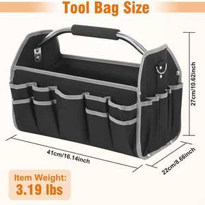 Organisateur de rangement pour outils de detailing automobile professionnel, pliable, multi-poches, portable, de haute qualité, robuste, sac à outils pour électricien - Product Image 3