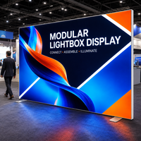 Boîte à lumière LED SEG en tissu pliable sans outil, impression personnalisée, cadre PVC, toile de fond pour salon professionnel et exposition