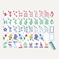 Tuiles de Mahjong Américaines en Acrylique 160 pièces, 5 couches, Design Brise d'été, Impression Personnalisée, Luxe Moderne Jaune, Portable pour le Divertissement