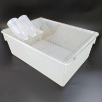 Cage d'élevage pour souris et rats de laboratoire avec grands bacs d'alimentation en PP/PC pour rongeurs, 545x395x200mm, en plastique polypropylène et polycarbonate