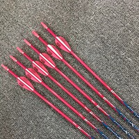 Flèches en carbone rose ID4.2mm Spine700 de 30 pouces pour tir à l'arc, chasse et entraînement avec arc classique et arc à poulies