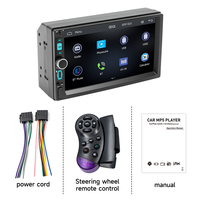 Autoradio stéréo BQCC 7 pouces 2Din avec CarPlay sans fil, Android Auto, Mirrorlink, FM, BT, type-c, éclairage couleur, lecteur de véhicule universel