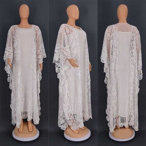 Vestido largo holgado de encaje soluble en agua, talla grande, estilo burka, éxito de ventas transfronterizo en Europa, América y África - Product Image 4