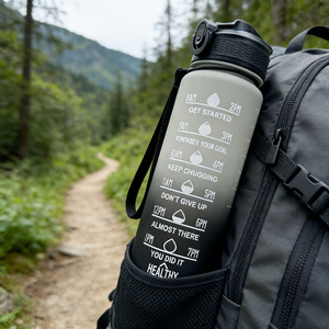 ขวดน้ำกีฬาแบบพกพา ฝาเปิดปิดง่าย พร้อมตัวบอกเวลา ปราศจากสาร BPA ขนาด 32 ออนซ์/350/500/750/1000 มล.  กระตุ้นความกระตือรือร้นในการดื่มน้ำ  ปากขวดกว้าง - Product Image 1