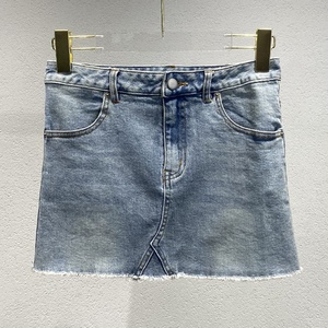Conjunto de Dos Piezas Estilo Casual de Verano para Mujer, Top Corto Estilo <span class=keywords><strong>Vaquero</strong></span> con Espina de Pescado y Falda Corta - Product Image 4