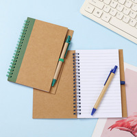 Carnet A5 en papier kraft, carnet à feuilles mobiles transfrontalier avec stylo, bloc-notes personnalisé avec logo imprimé