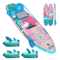 ITAOSATAR Wave 11'6"x36"x6" Planche de SUP gonflable personnalisable pour jeux aquatiques, surf et pêche, avec 5 ailerons, portable