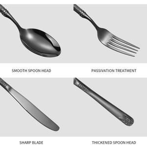 Juego de Cubiertos de Acero Inoxidable de 24 Piezas con Mango de Espiga Dorada, en Caja de Regalo Resistente para Adultos - Product Image 4
