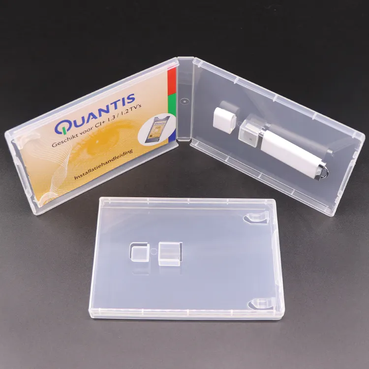 Empty Carrying Outlet Cable Stick Pen Box Clear Standard Transparent External USB Packaging Flash Drive Plastic Case