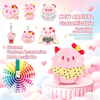 Série de Peluches Chat Kawaii Personnalisées, Porte-clés en Peluche, Sac Bandoulière, Personnalisation Multi-Produits