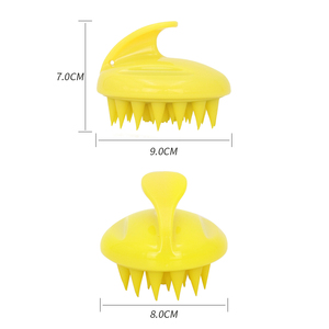 Brosse à cheveux écologique en silicone avec logo personnalisé Brosse à shampoing et à massage du cuir chevelu Brosse de bain nettoyante pour shampoing et spa - Product Image 5