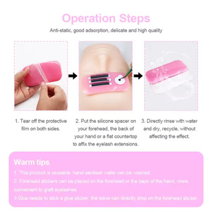 Eyelash Extension Forehead Sticker <b>Pad</b> Silicone Pink Transparent Planting Graft Lashes Tray Stand Pallet <b>Pad</b> Holder Makeup Tools - Product Image 5