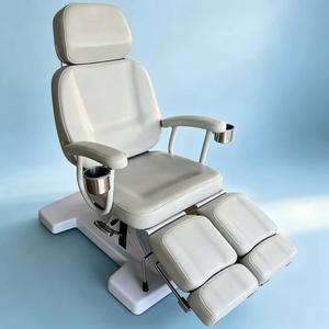 Sillón de Pedicura Manual con Reposapiés Dividido, Portavasos y Reclinación Ajustable para Salón de Uñas y Spa de Pies - Product Image 2