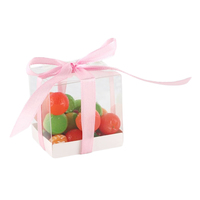 Boîte cadeau personnalisée d'invité de mariage carré de bonbon PET cube transparent boîte d'emballage en plastique PVC boîte transparente en plastique pour faveurs de mariage