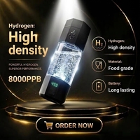 Bouteille d'eau ultra H2 8000ppb SPE PEM, 3 batteries 2200mAh, réservoir extra large, CE FDA, prête à l'exportation