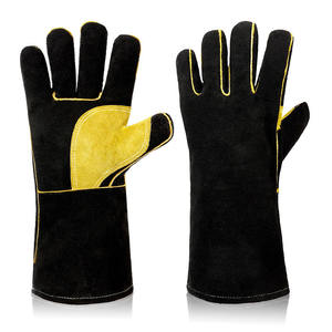 Sarung tangan insulasi panas, perlindungan keselamatan insulasi panas, sarung tangan pengelasan kulit sapi terpisah, tahan aus, telapak jempol diperkuat - Product Image 1