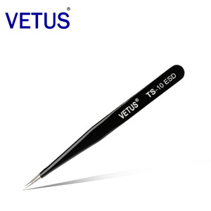 Pinzas Antiestáticas Vetus Serie TS de Acero Inoxidable ESD, Puntiagudas y Curvadas para Arte de Uñas y Depilación - Product Image 3