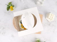 IMEE 4 6 8 pouces Boîtes d'emballage de gâteau de pâtisserie Poignée pliante Boîte de papier d'emballage de gâteau de mousse blanche avec fenêtre