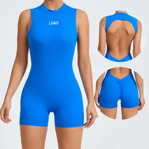 Hoge Elastische Vrouwen Vorm Trainen Draag Sexy Rug Vrouwen Jumpsuit Playsuit Nieuwe Trendy Rompers Bodysuit