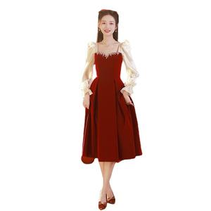 S3336A 2025 bahar tost resmi gelin nişan yay yaka anti-statik resmi akşam balo kıyafetleri - Product Image 5