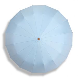 Parapluie de voyage classique de style chinois, coupe-vent, protection UV, ouverture manuelle, en pongee, avec tige en aluminium doré, 16 baleines, poignée en bois - Product Image 4
