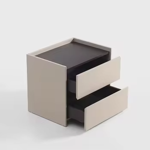 Comodino Moderno Semplice Quadrato con Vano Portaoggetti e Luce LED in Materiale Composito per Casa, Ufficio e Soggiorno di Lusso - Product Image 3