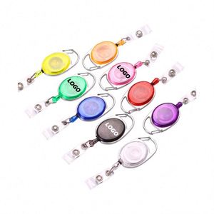 Portacredenciales Retráctil Personalizado con Grabado - Clip Ovalado Tipo Mosquetón, Acabado Mate, Porta Llaves - Product Image 1