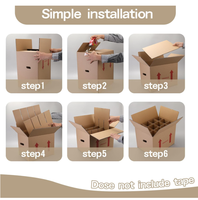 Boîte en carton ondulé personnalisée, boîte à vin en carton ondulé écologique haut de gamme avec compartiments et impression quadricolore