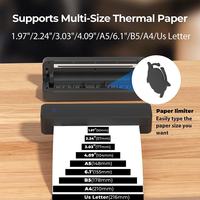 Mini imprimante thermique portable sans fil A4, papier A4 pour l'impression de photos, de fichiers PDF au bureau, imprimante thermique