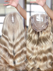 2024 timide été nouveau Design Balayage Topper Remy cheveux facile à installer avec grande base et dentelle transparente pour les femmes - Product Image 2