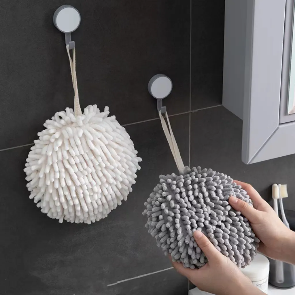 Soft Chenille Toalha Bola Rubbing Handball Secagem Rápida Mão Evitar Bacterail High Grade Ferramenta de Limpeza para Banheiro Cozinha