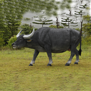 Sợi thủy tinh sơn không thấm nước tùy chỉnh ngoài trời động vật điêu khắc nhựa bò để bán - Product Image 5