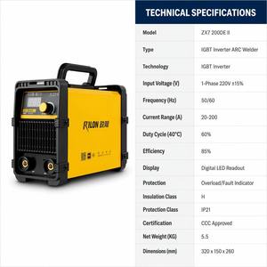 เครื่องเชื่อมไฟฟ้าแบบอินเวอร์เตอร์ MMA แบบพกพา<span class=keywords><strong>200</strong></span> DC - Product Image 2
