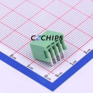 KF2EDGR-2.54-4P Plug-in Terminal Block Bent Lead Through Hole,P=2.54mm Board-to-Board / Socket - Closed 1x4P 2.54mm Green - Product Image 2