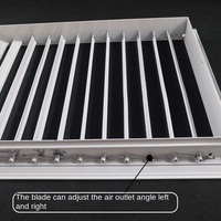 Grille de sortie d'air réglable en alliage d'aluminium pour climatiseur central, à simple ou double couche, de forme rectangulaire