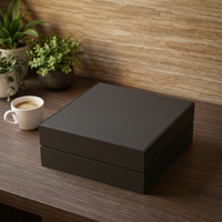Boîte d'expédition magnétique personnalisée avec logo, gris foncé, bord étroit, aimant dissimulé, finition mate, écologique, en forme de livre, de luxe, vente en gros
