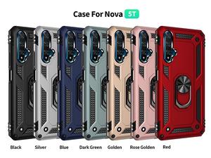 Coque de protection antichoc 2 en 1 pour <span class=keywords><strong>Huawei</strong></span> <span class=keywords><strong>Nova</strong></span> <span class=keywords><strong>5T</strong></span>, support anneau en TPU, armure PC, téléphone portable, de haute qualité - Product Image 2