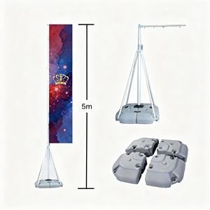 เสาธงน้ำหนักเบาพร้อมรางยาว 120 ซม. ปรับได้ถึง 5 เมตร สำหรับการตลาดร้านค้าแบบป๊อปอัพ - Product Image 2