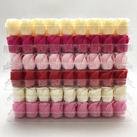 81 pièces de savon floral en forme de rose pour le bain et le corps, parfumé, cadeau pour mariage et Saint-Valentin, tête de fleur de rose en savon