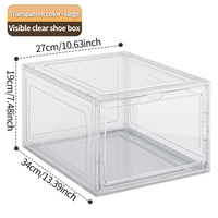 Boîte de rangement de chaussures en plastique transparent empilable personnalisée Boîte en PP rectangulaire multifonctionnelle anti-poussière pour chaussures, sacs, casquettes