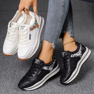 Nouvelles Chaussures Décontractées Classiques Imprimées Noires et Blanches pour Femmes 2026 - Baskets Plateformes Rétro Tendance de Haute Qualité, Vente en Gros Directe Usine - Product Image 2