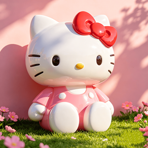 Escultura de Hello <span class=keywords><strong>Kitty</strong></span> de Fibra de Vidrio Personalizada de Fábrica, Impermeable, Tamaño Real, Estatua de Dibujos Animados de Sanrio para Centros Comerciales y Adornos de Eventos - Product Image 2