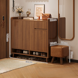 <span class=keywords><strong>Mueble</strong></span> <span class=keywords><strong>Zapatero</strong></span> de Madera Maciza de Estilo <span class=keywords><strong>Moderno</strong></span> para Entrada, con Almacenamiento Multifuncional Apilable, para Apartamentos y Hoteles - Product Image 4