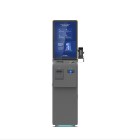 Kiosque en libre-service sur pied avec écran tactile et SDK pour paiement en espèces et par chèque