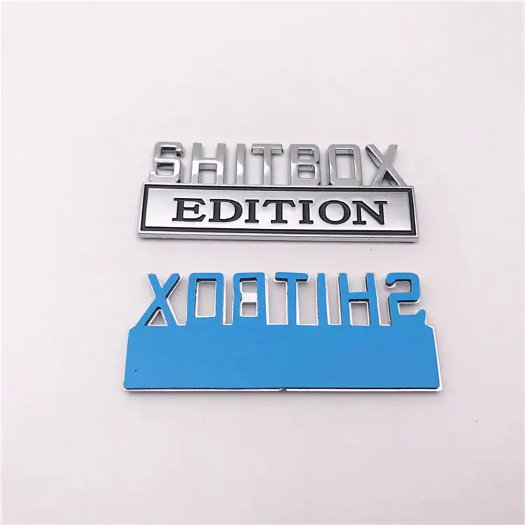 Металлический хромированный пользовательский Shitbox Edition 80 мм наклейка на кузов автомобиля 3D эмблема значок