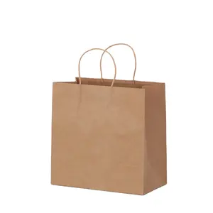 Bolsa de comida personalizada, bolso de Compras de moda, marrón, de papel Kraft