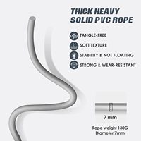 PROIRON Corde à sauter réglable en acier recouvert de PVC avec poignées lestées pour entraînement de fitness