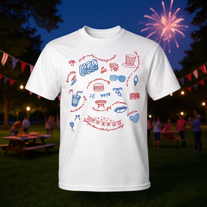 Camiseta con diseño del 4 de julio y mensaje subtil, diseño de temática americana en rojo, blanco y azul - Product Image 3