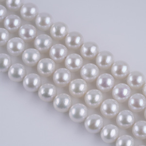 Collar de Perlas Redondas de Agua Dulce Naturales de Zhuji, 6-6.5mm, Blancas/Rosadas, Perlas Sueltas, Producto Semiterminado para DIY - Product Image 2